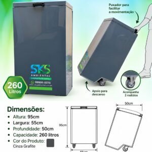 Lixeira Ecológica 260 L