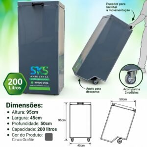 Lixeira Ecológica 200 L